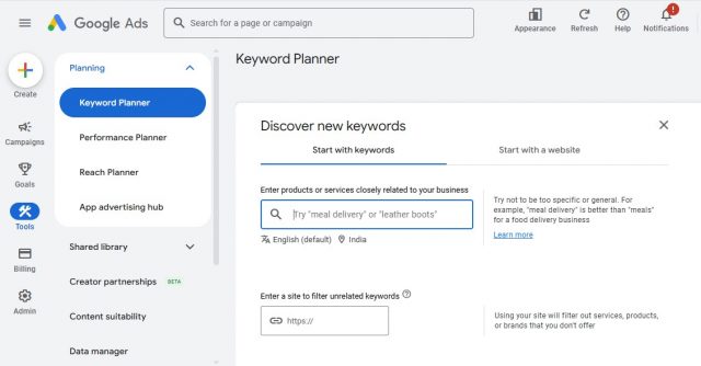 Google Keyword Planner