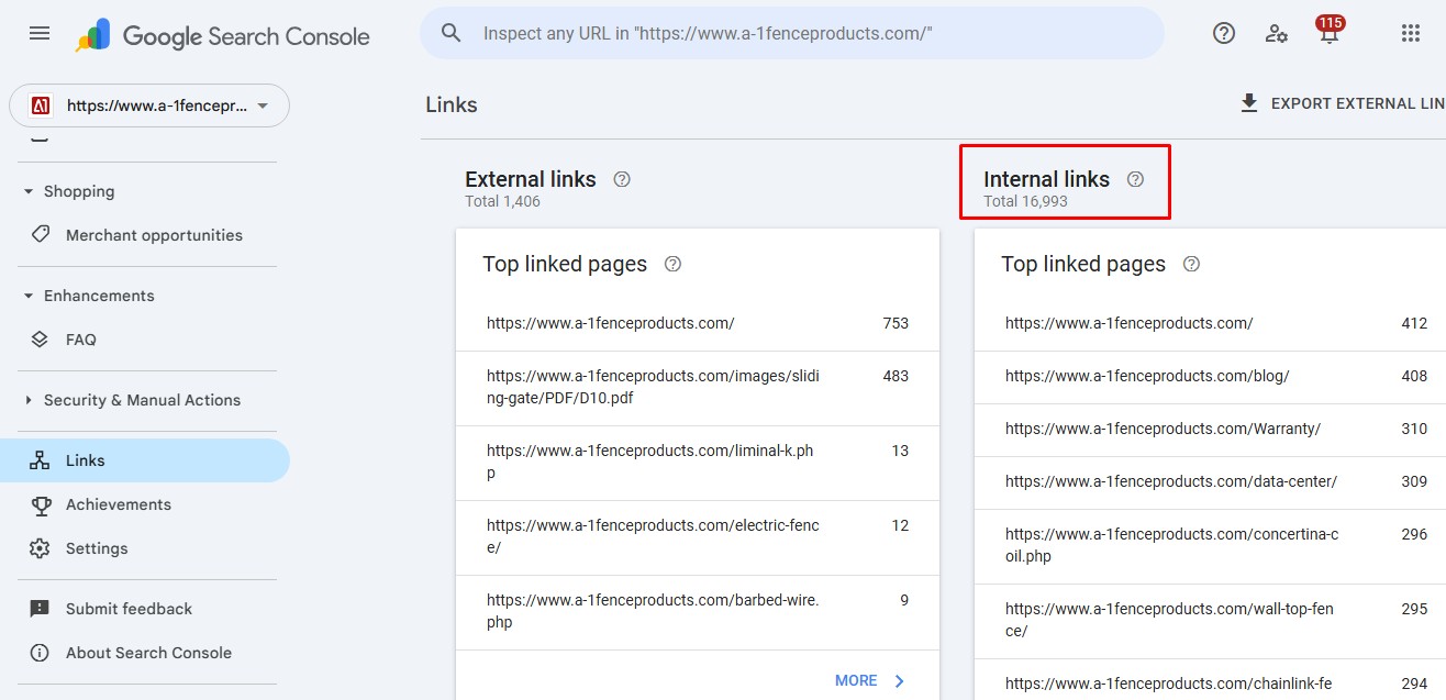 internal linking example